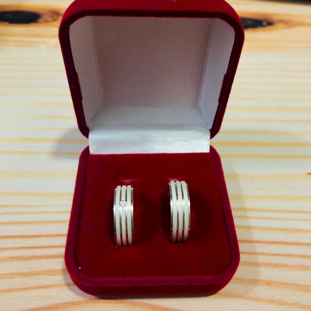 Aliança Lixa Grossa Prata 925