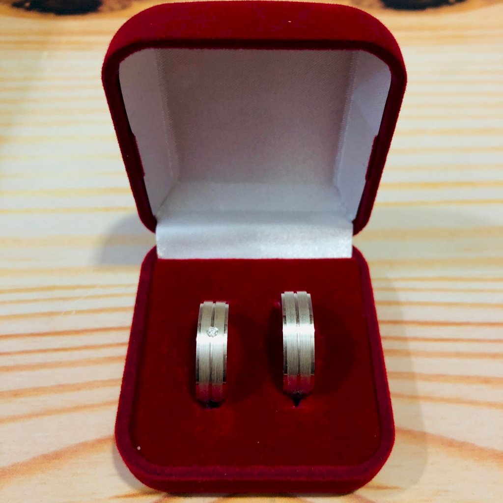 Aliança Escovada Prata 925