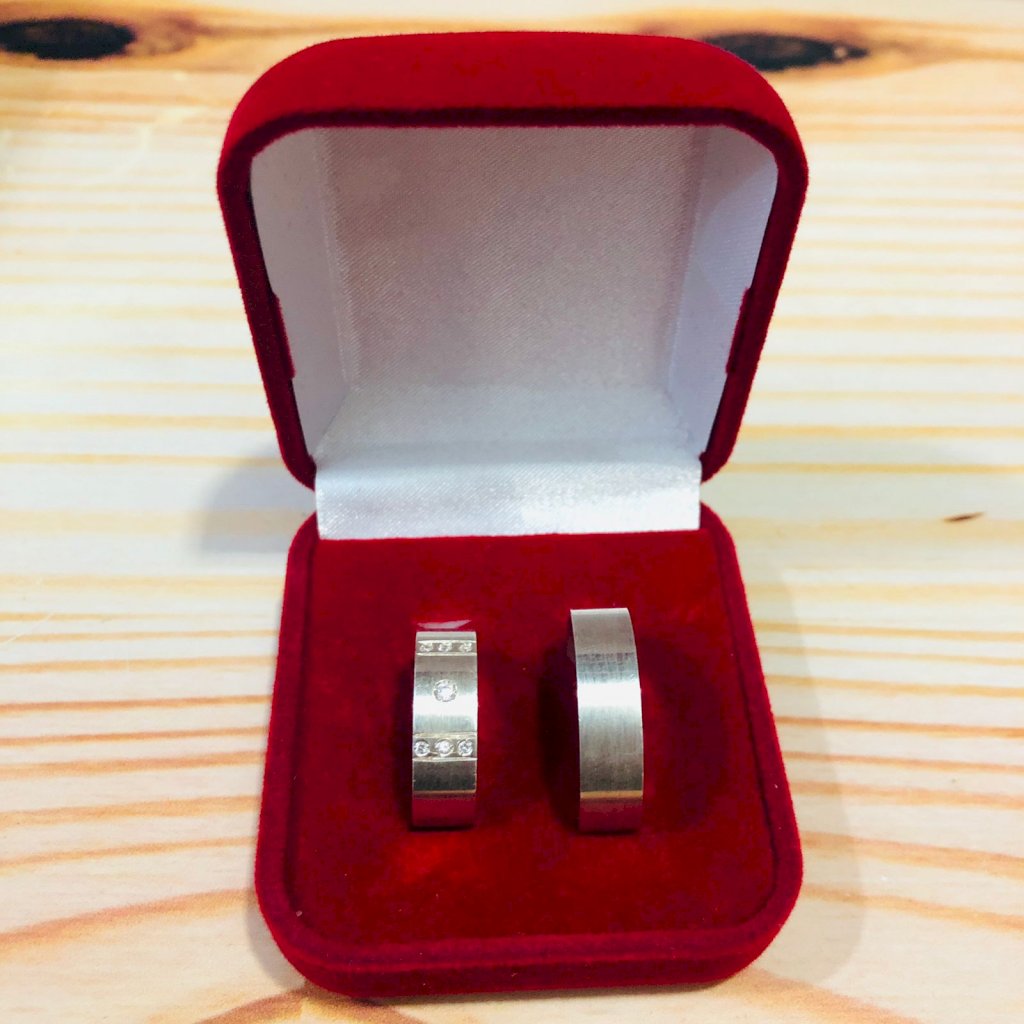 Aliança Quadrada Grossa Prata 925