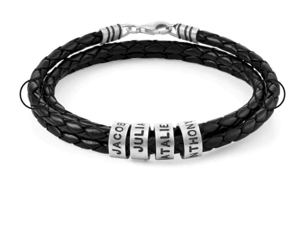 Pulseira em couro e aço 