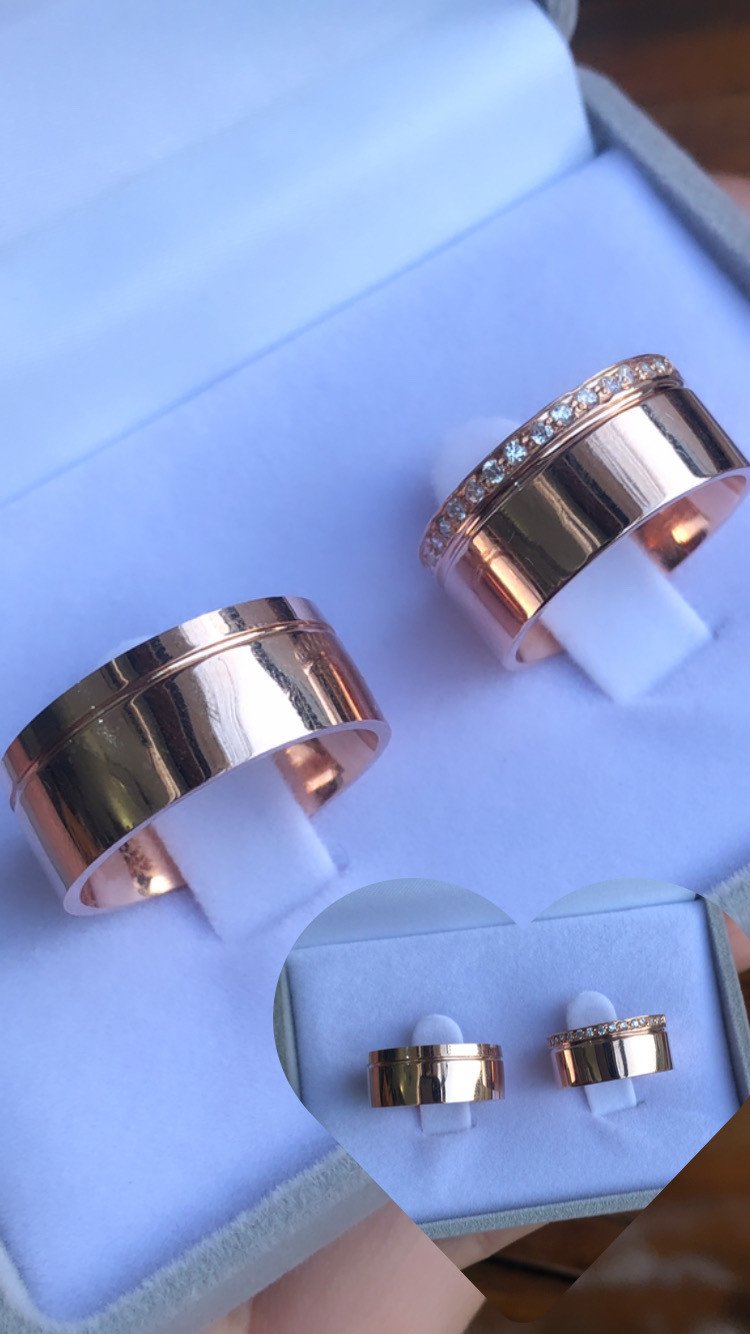 Aliança Prata com banho Ouro rosê