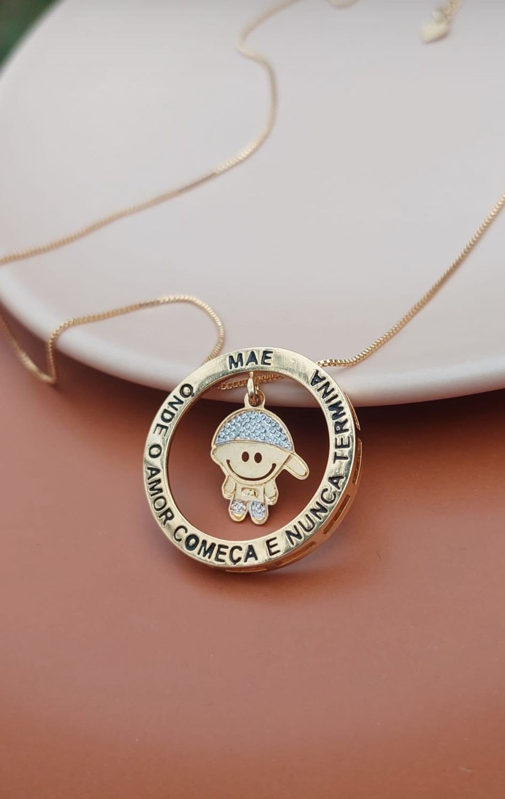 Corrente mandala personalizado mãe onde o amor começa e nunca termina 