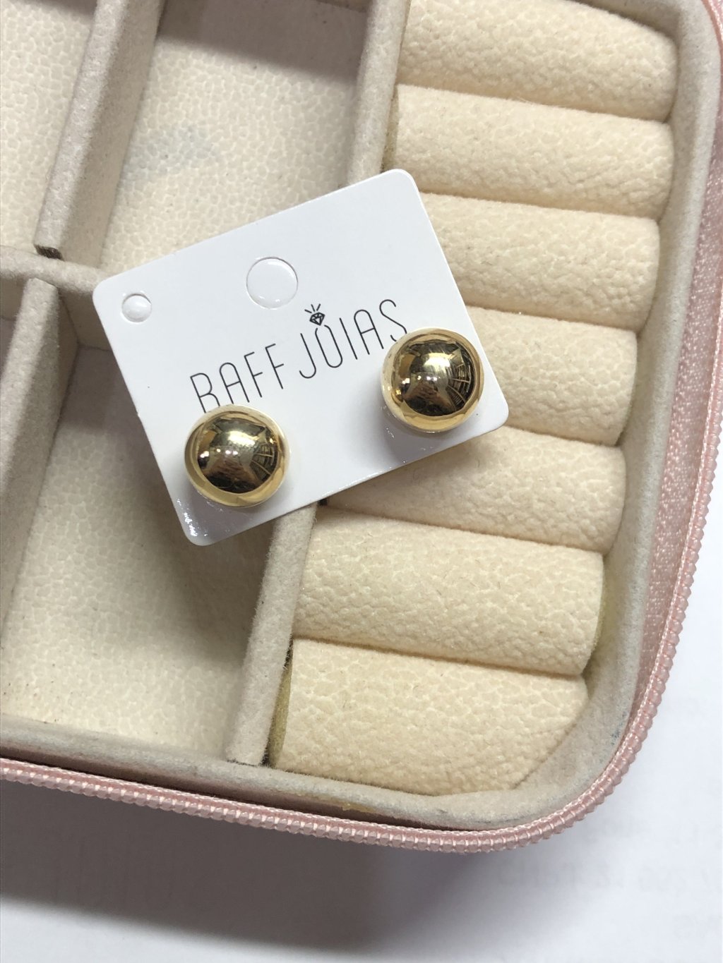 Brinco ouro bola grande 