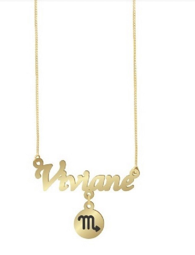 Corrente Ouro ou Prata Nome + Signo 