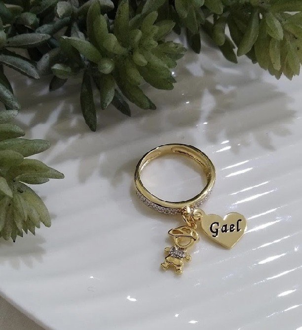 Anel Ouro ou Prata menino(a) e gravação do nome 