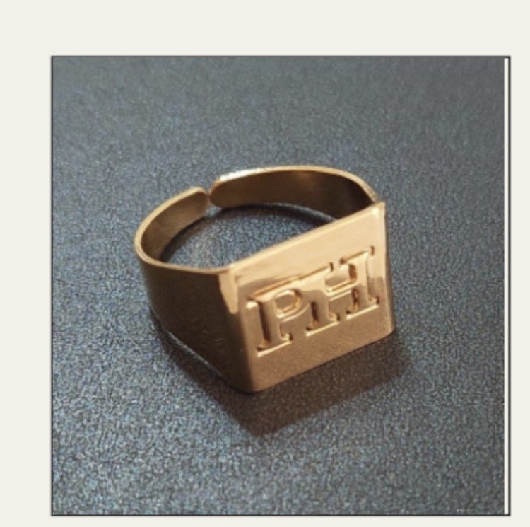 Anel Ouro ou Prata largo com letra 