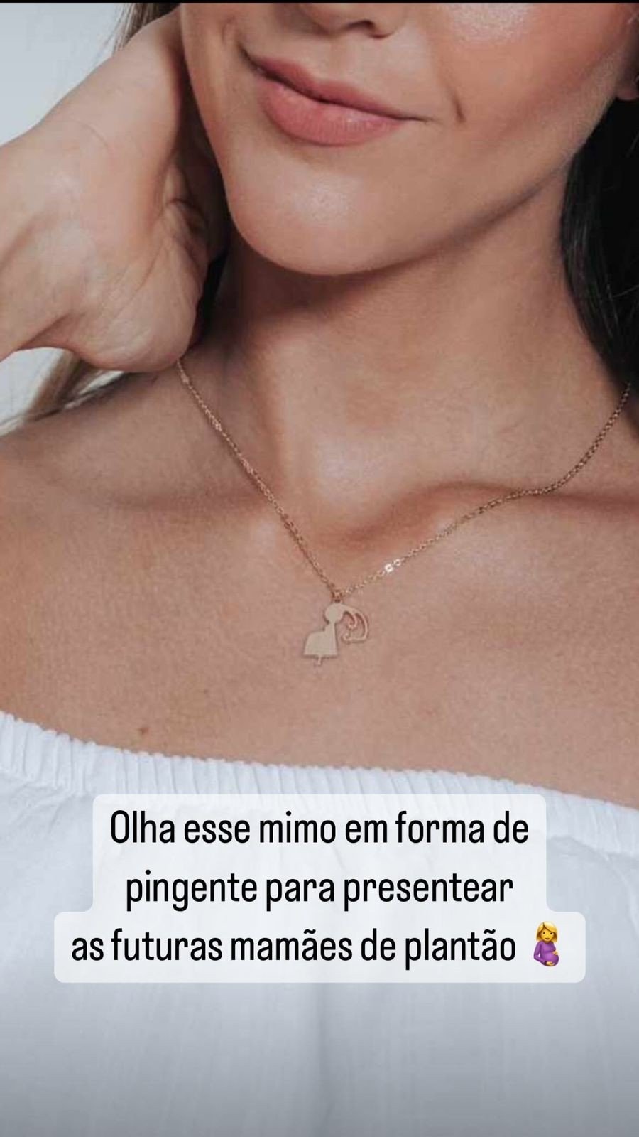 Corrente Ouro e Prata pingente Grávida 