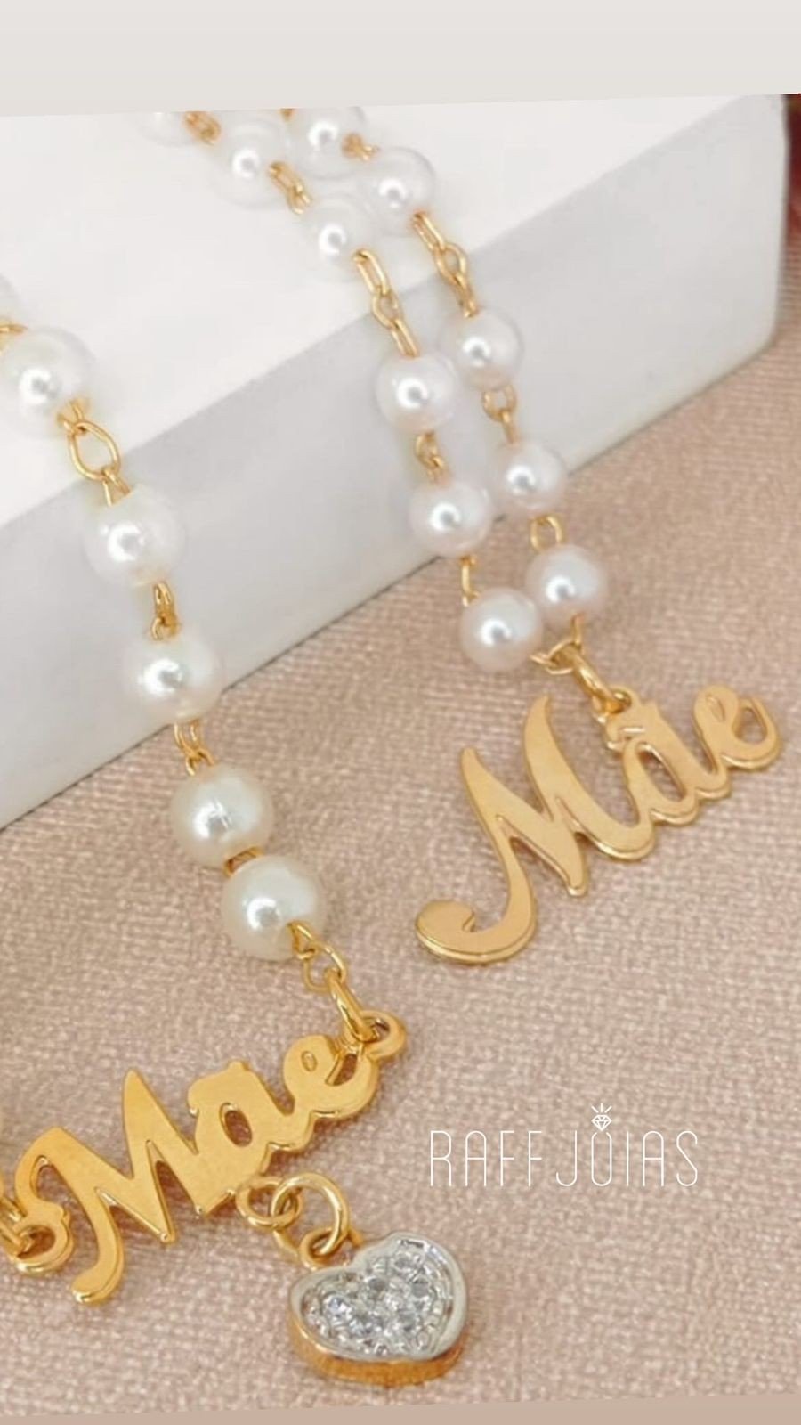 Corrente e Puleira ouro ou prata pérolas mãe 
