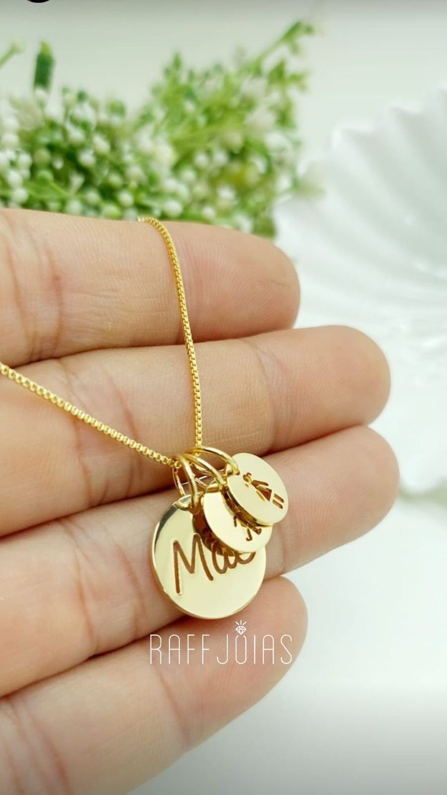 Corrente Ouro ou Prata mãe e 2 (filhos) adicional 15,00