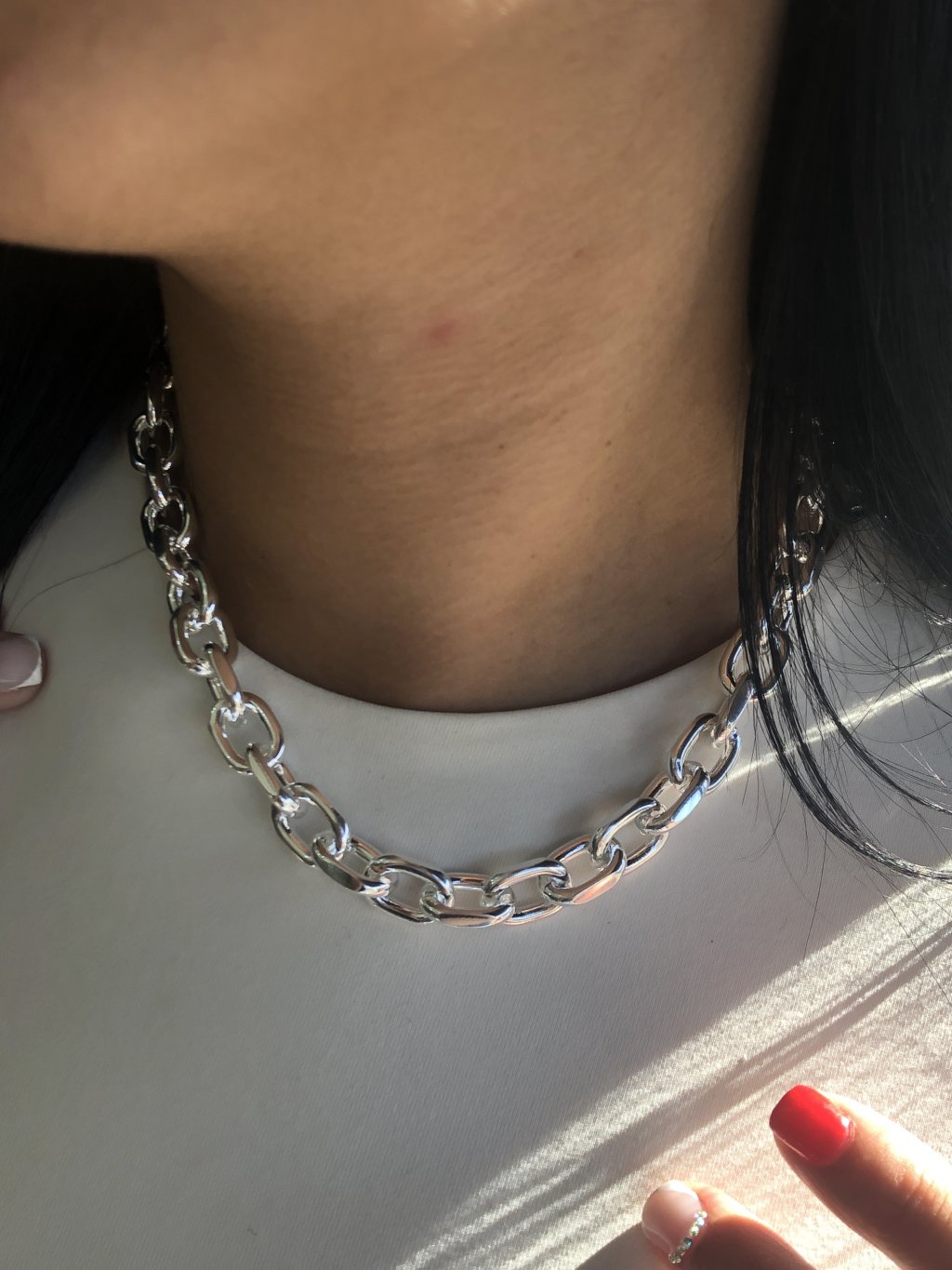 Corrente prata elos grossos novo modelo 