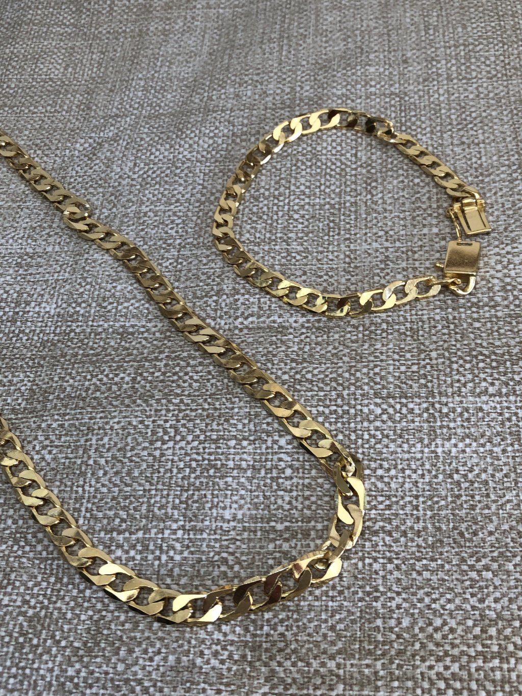 Corrente Ouro Masc elos grossos e pulseira ouro elos grossos 