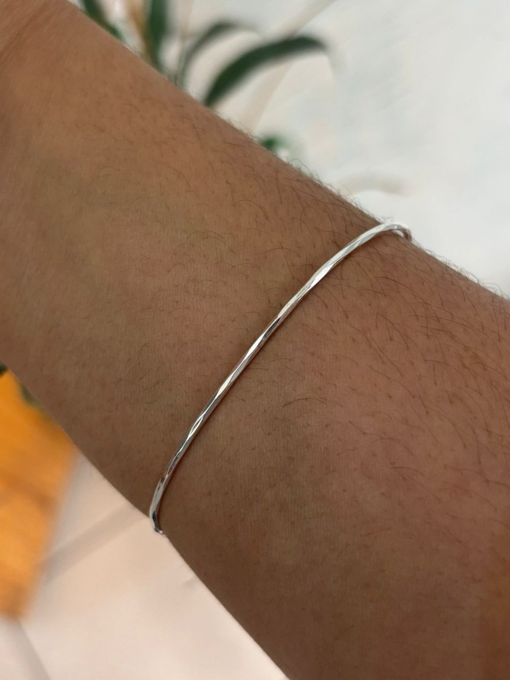 bracelete liso fino prata 