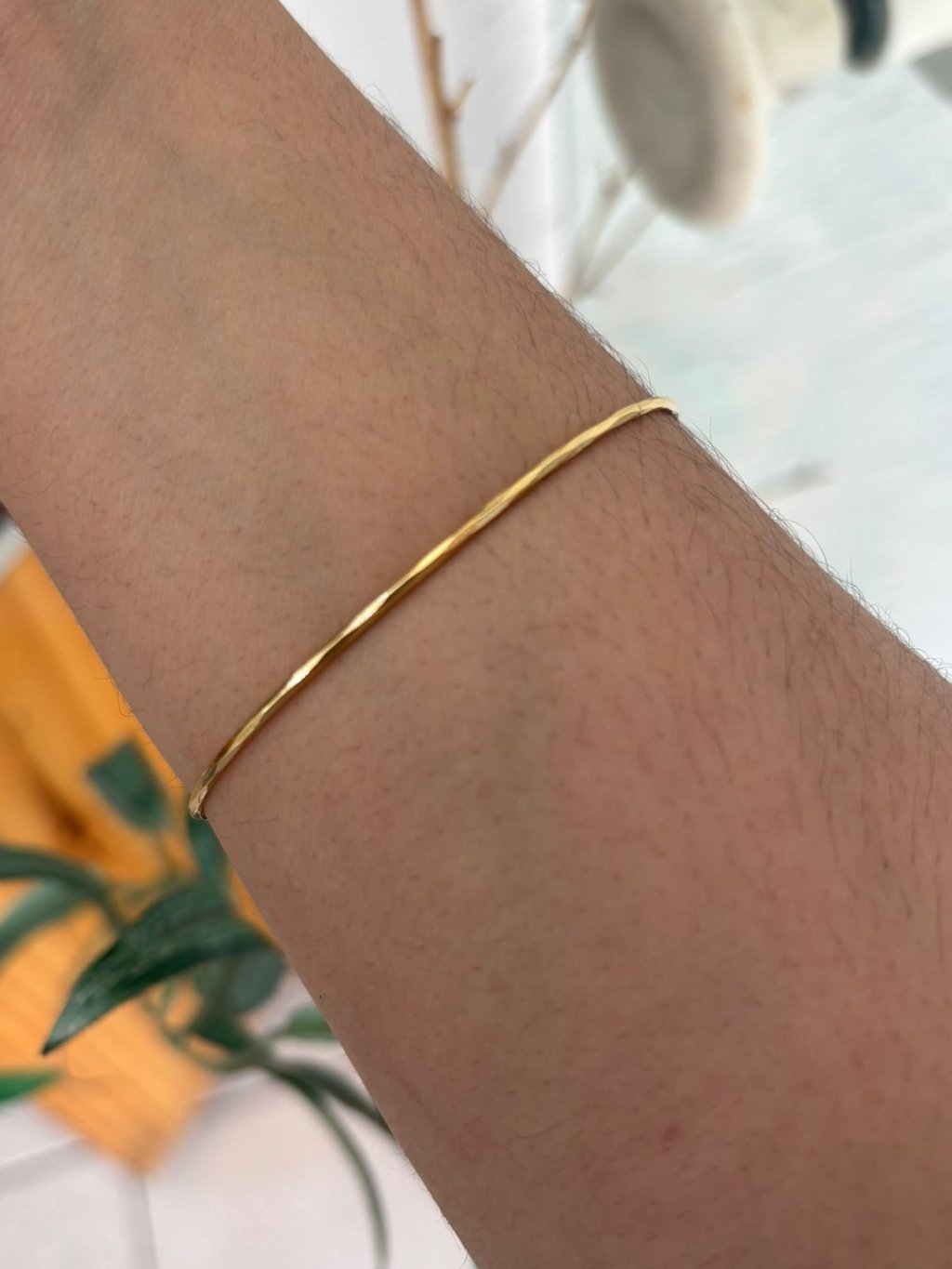 bracelete liso fino ouro 