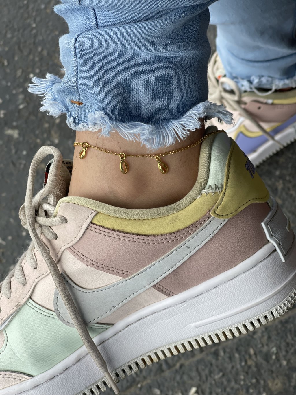 Tornozeleira Ouro concha 