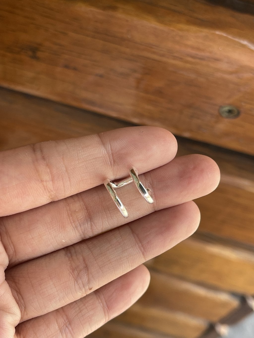 Piercing duplo liso prata 