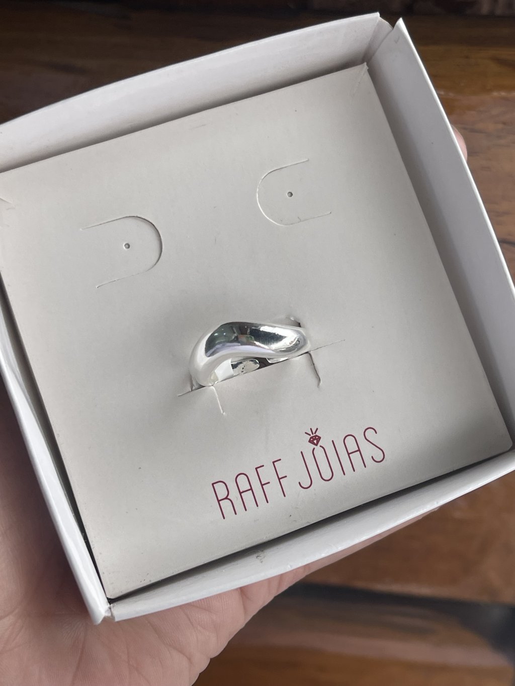 Anel liso onda prata/ouro