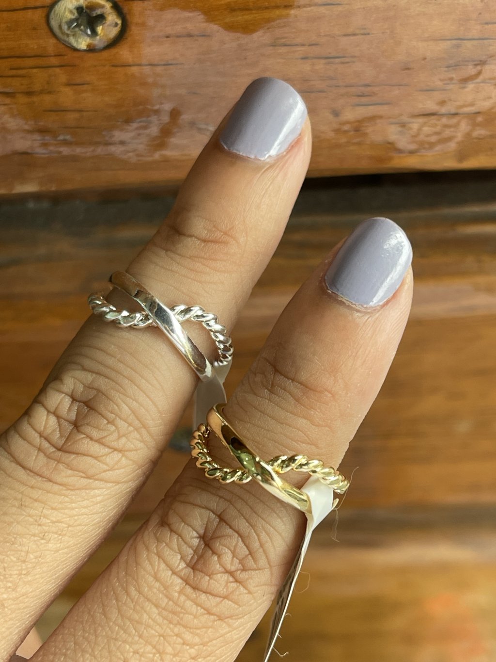 Anéis falange infinito ouro/prata torcida