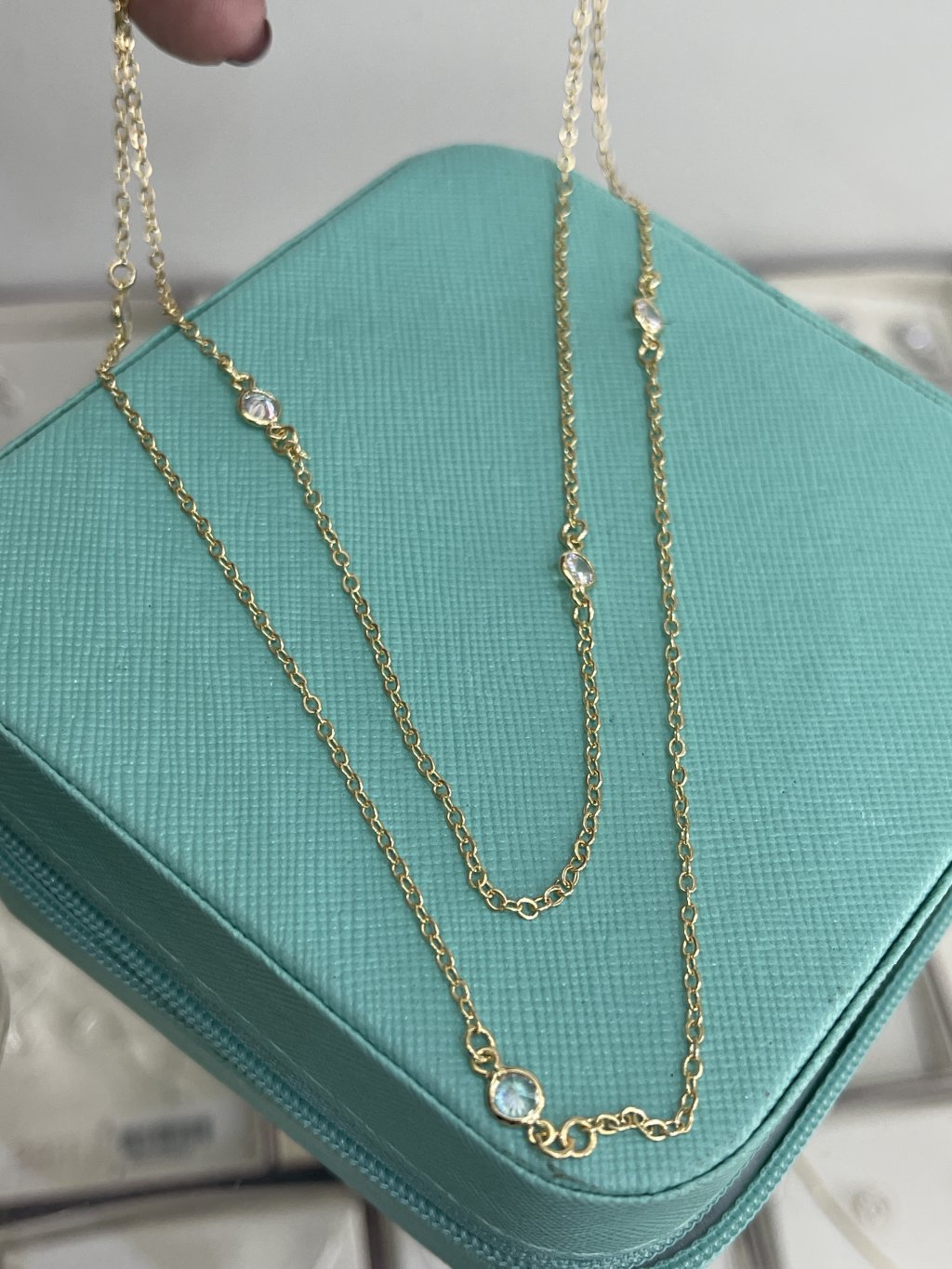 Corrente Tifanny comprida ouro/prata 