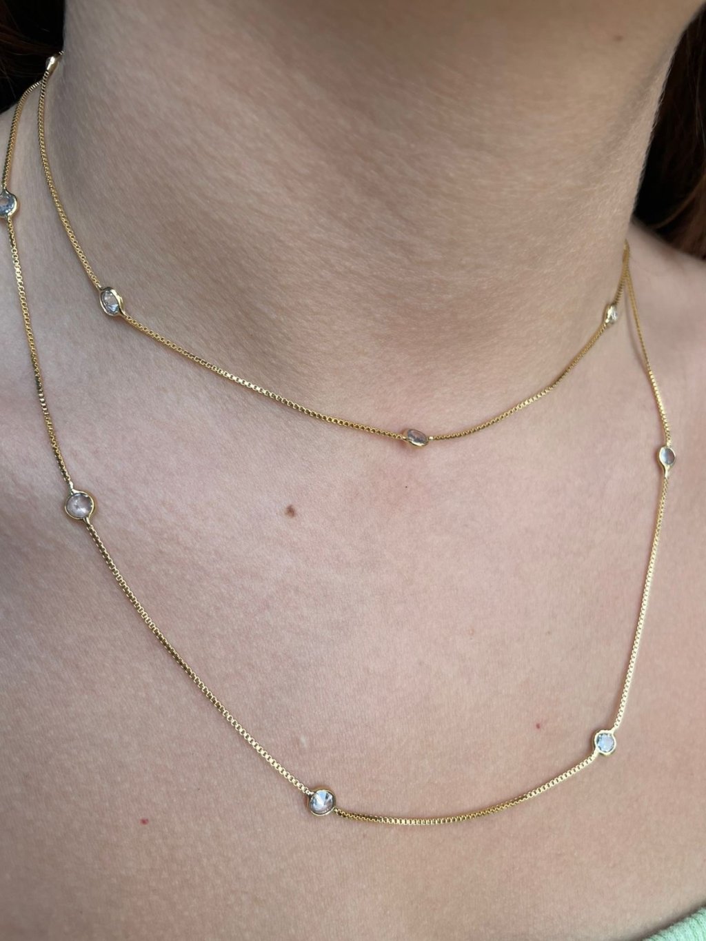 Corrente tiffany 60cm ouro/prata