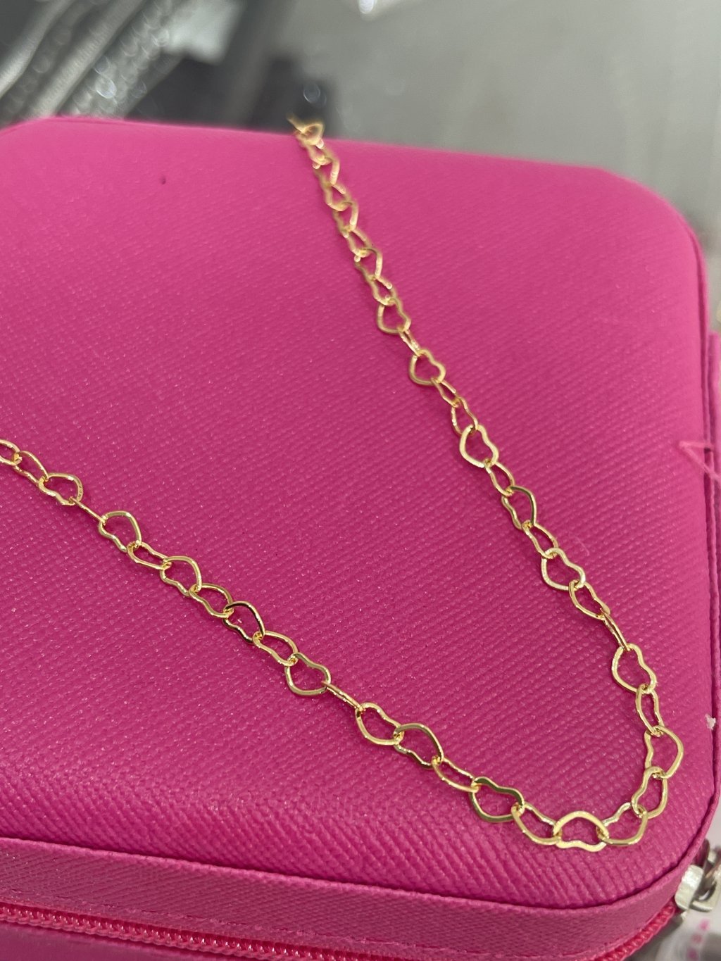 Corrente toda coraçãozinho ouro/prata