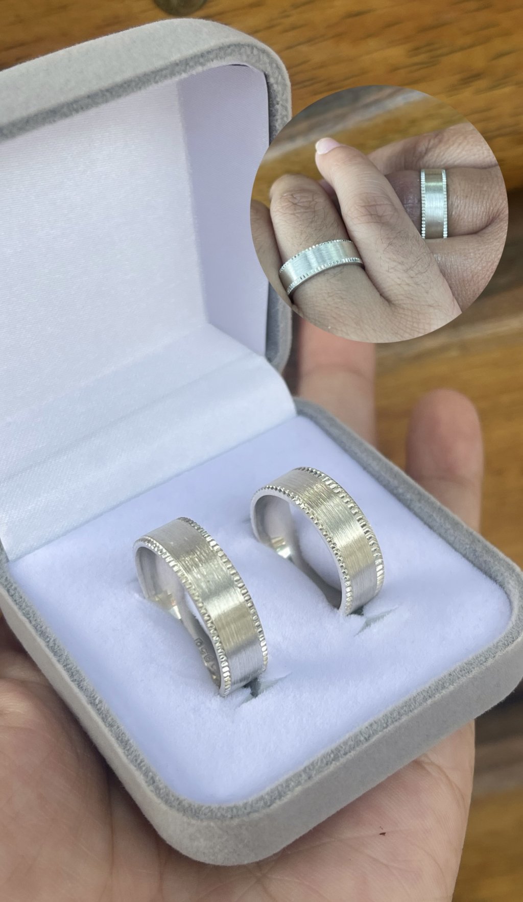 Par de aliança grossa prata 925