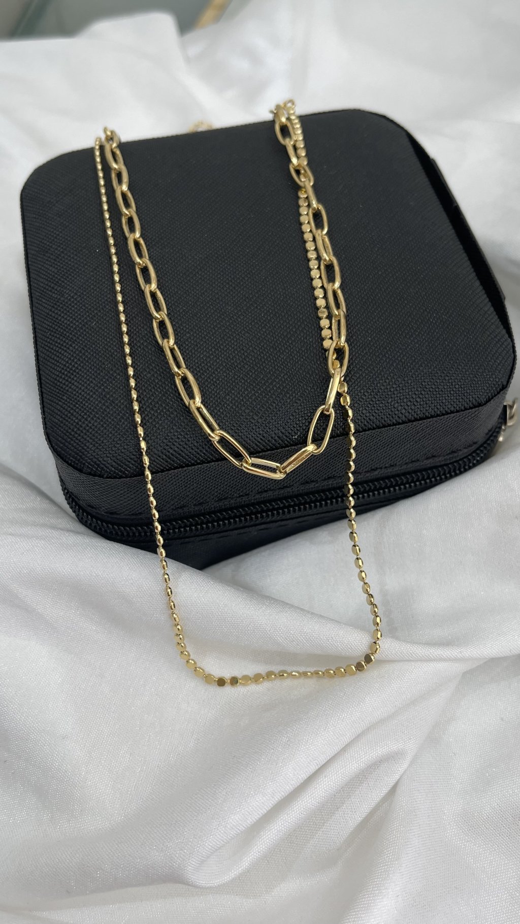 Corrente dupla elos português e bolinha 