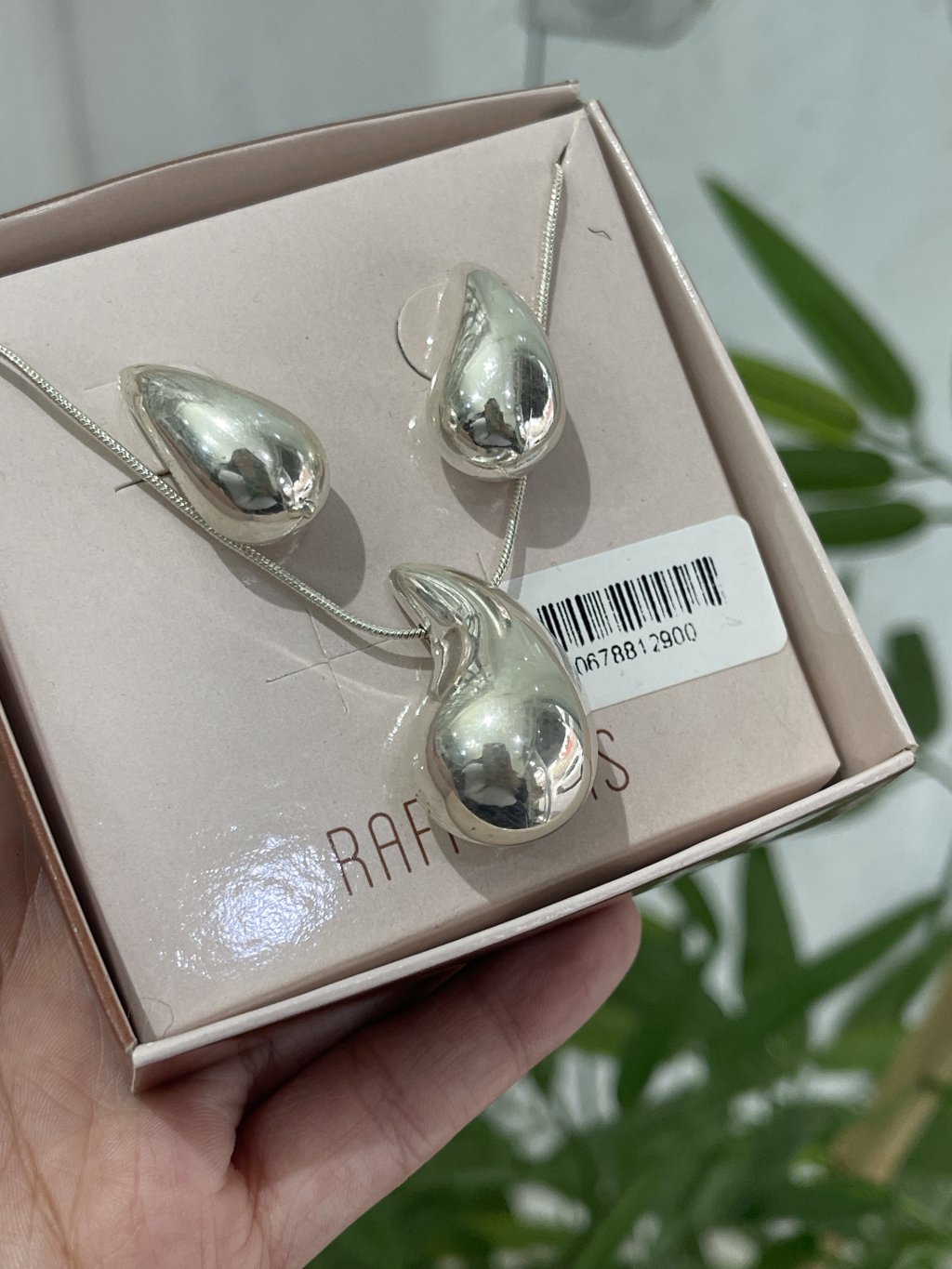 Conjunto gota grande prata 