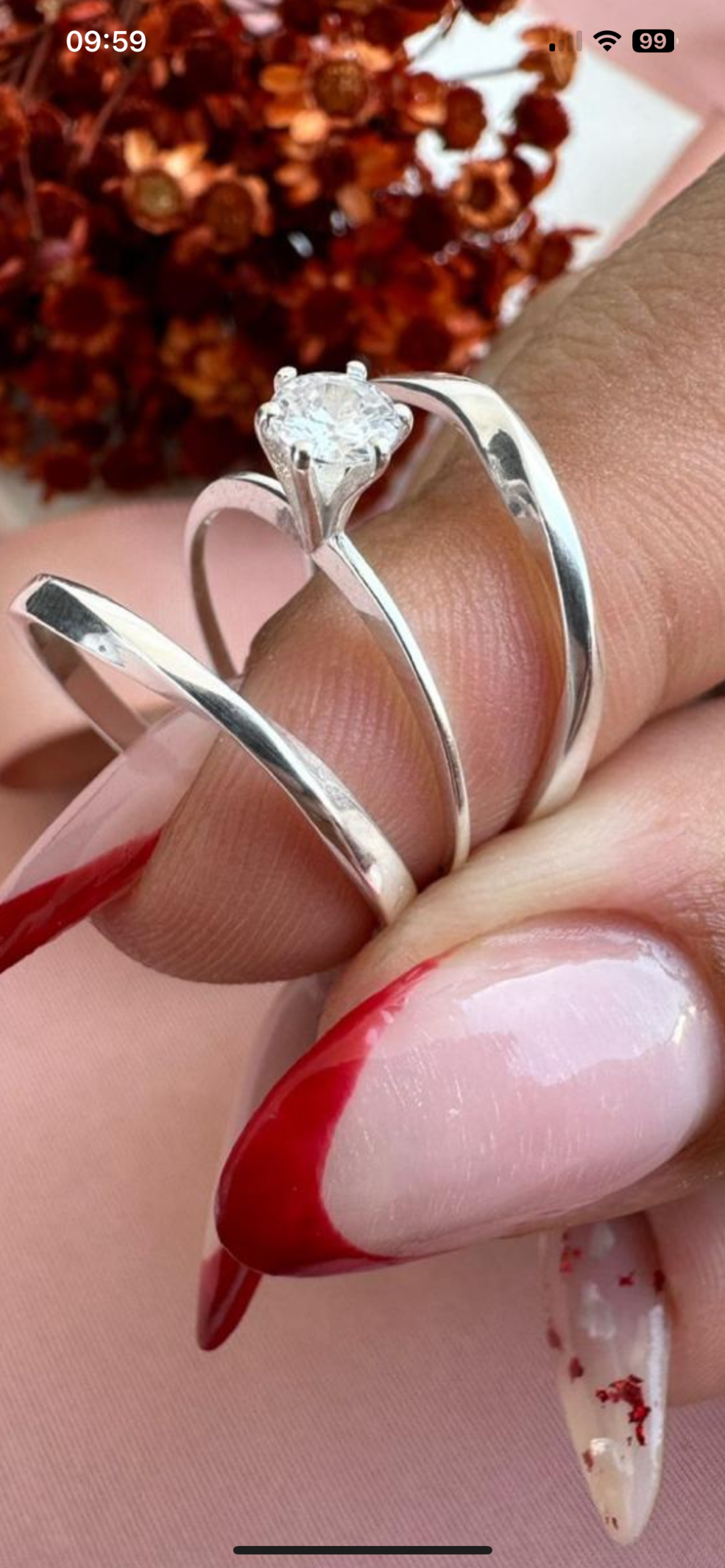 Par de aliança prata + solitário 