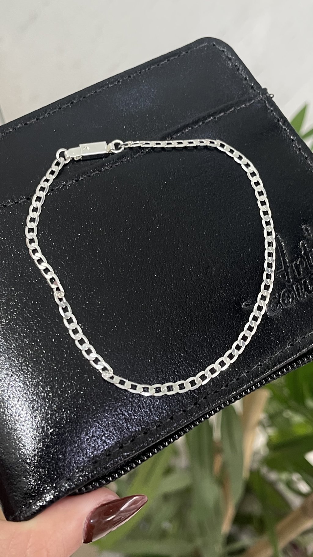 Pulseira masculina folheada a prata 