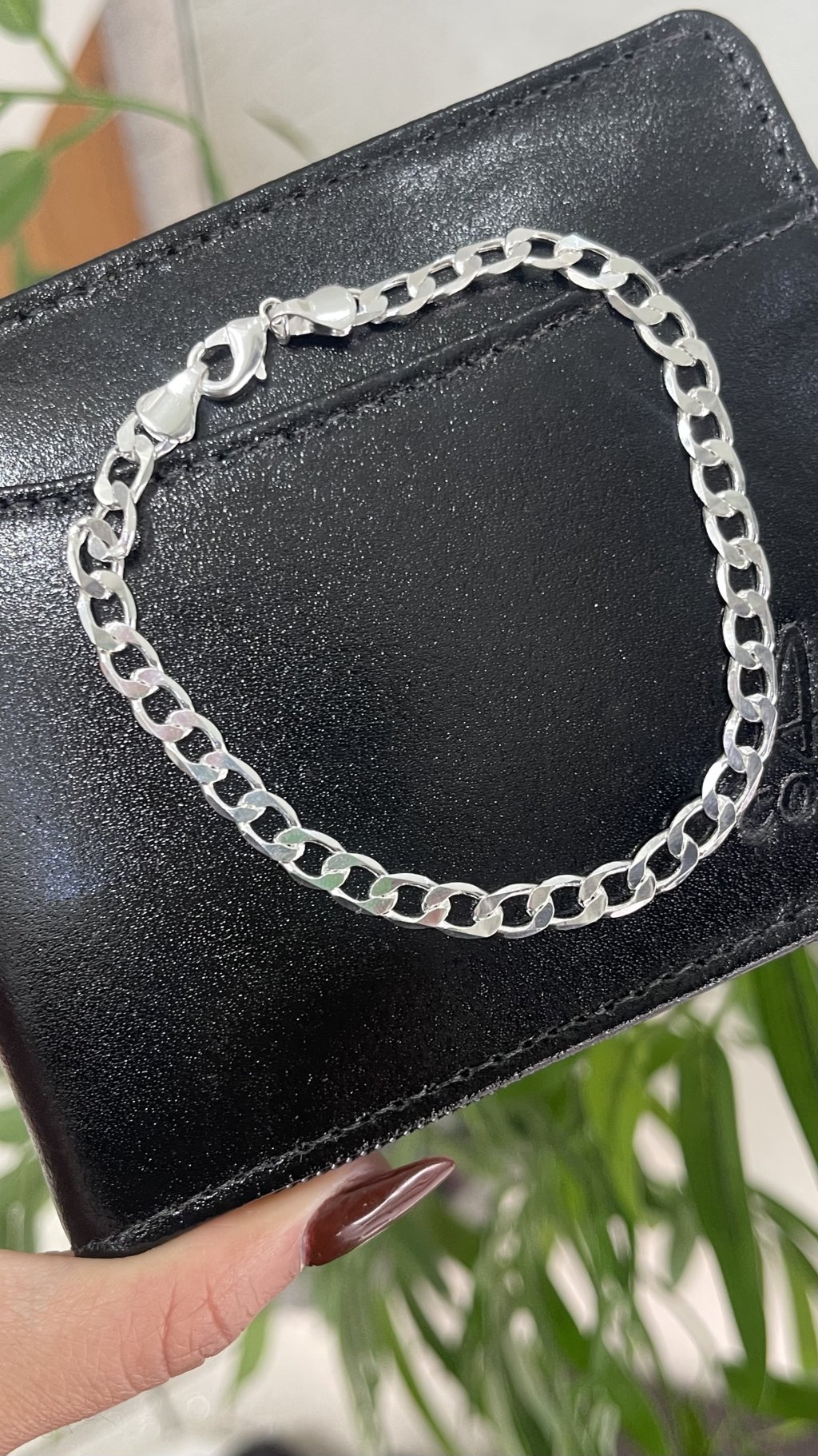 Pulseira grossa masculina prata