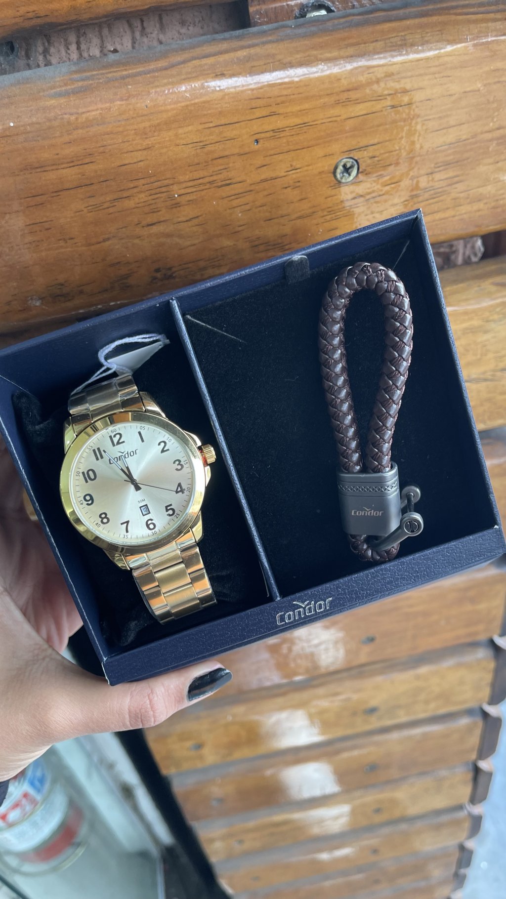 Relógio condor masculino com chaveiro de brinde 