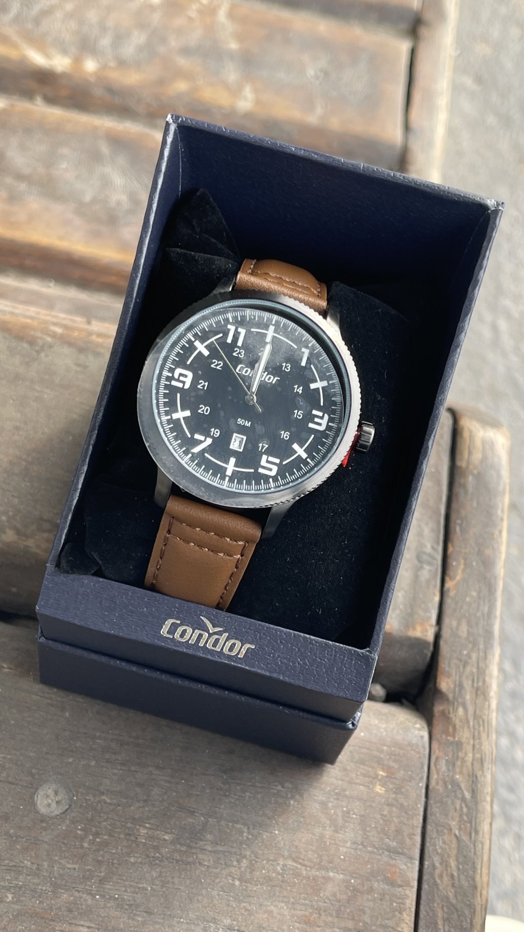 Relógio condor masculino silicone marrom 