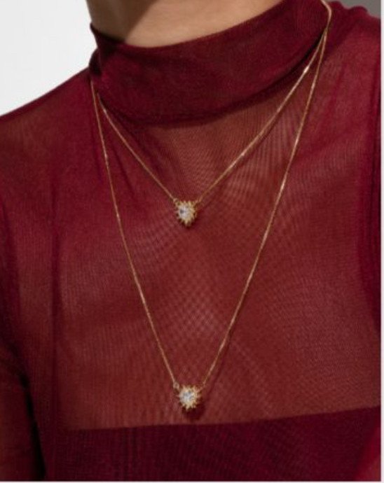 Conjunto colar duplo ouro