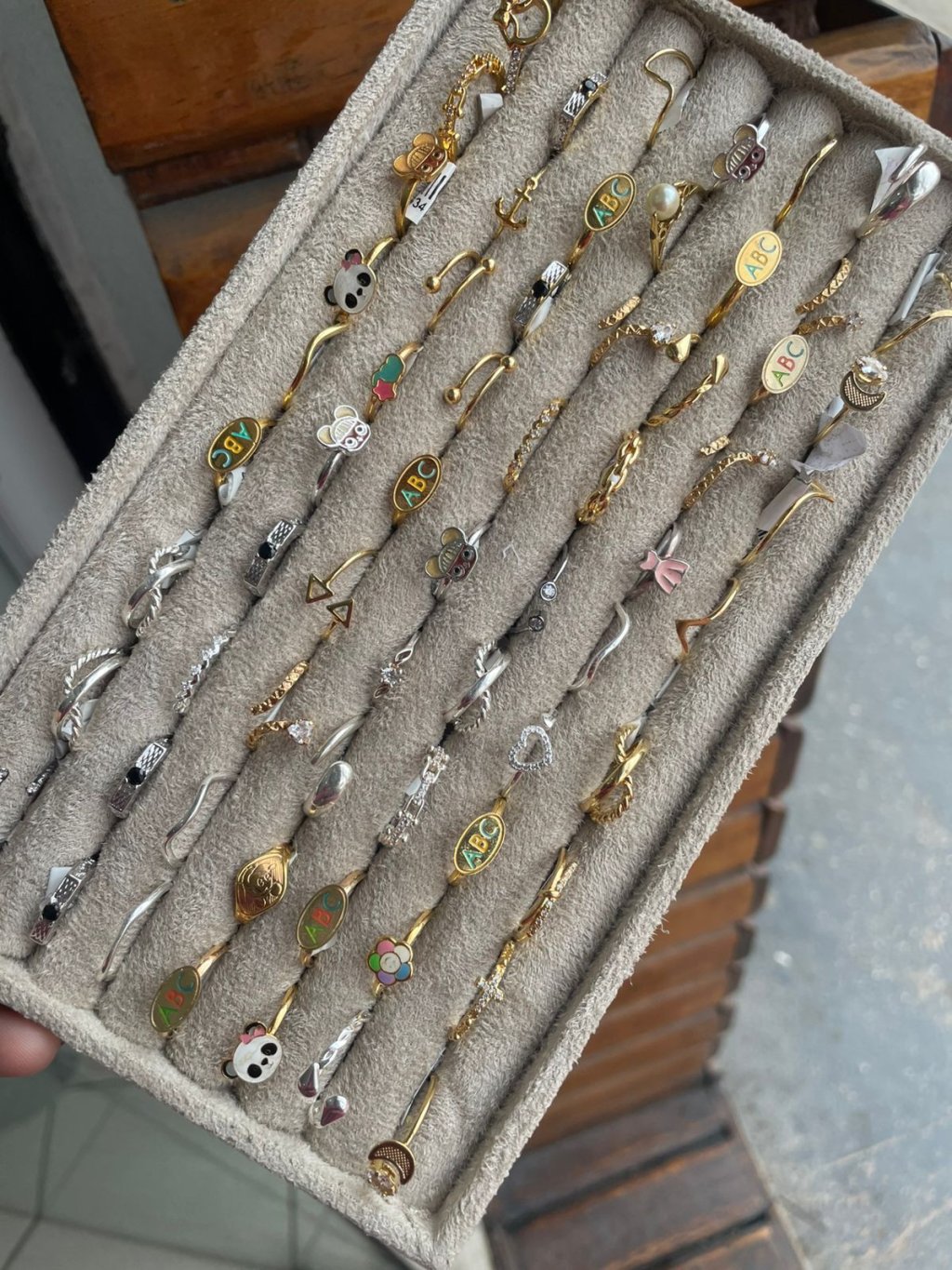 Anéis Infantil Prata e Ouro varios modelos