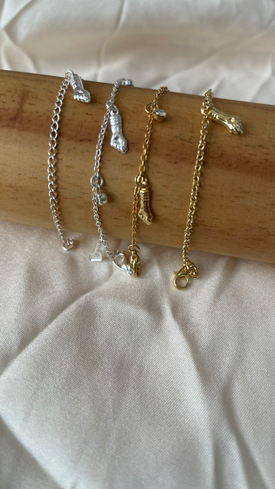 Pulseira Prata e Ouro Figa