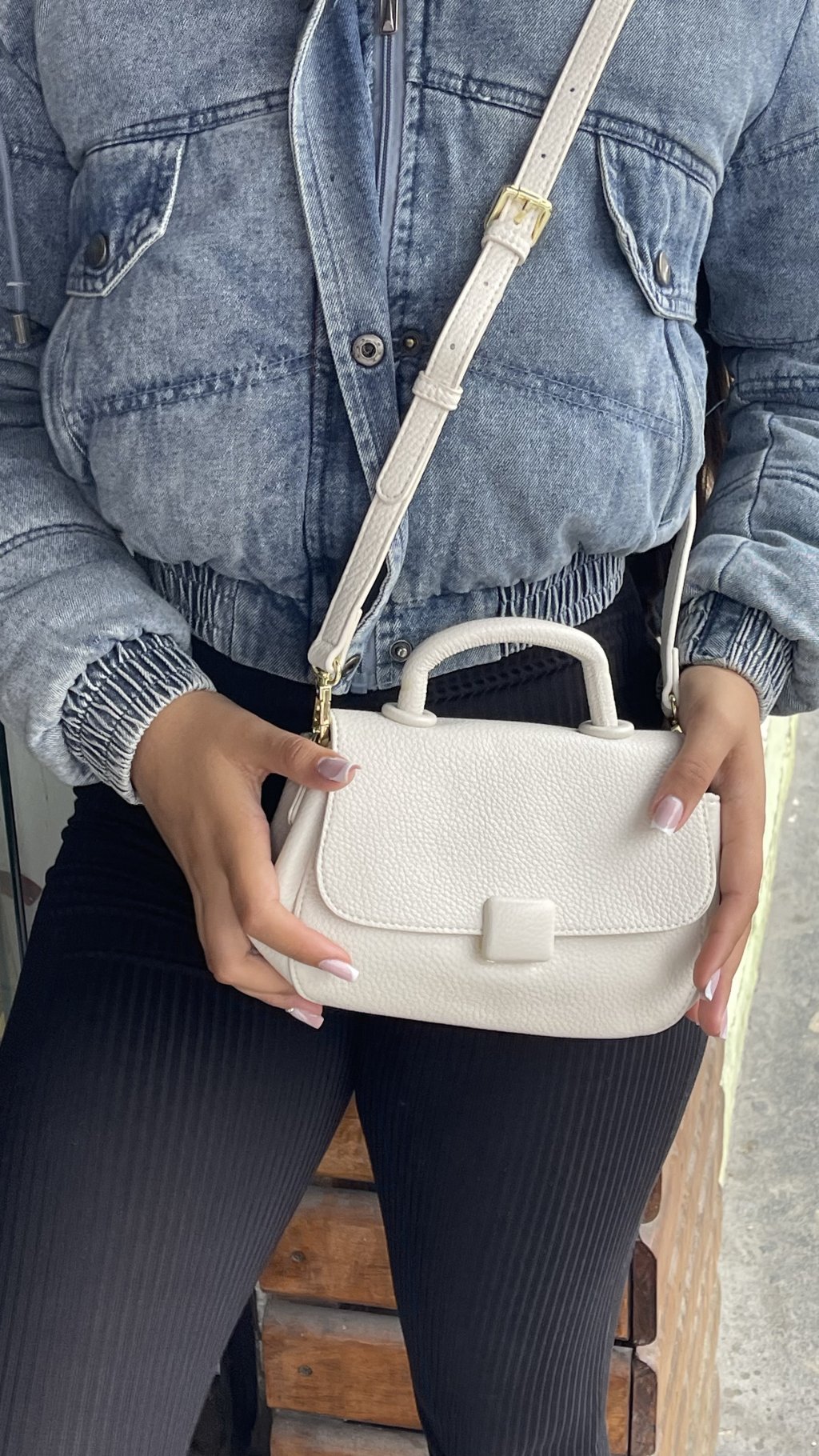 Bolsa couro off white 