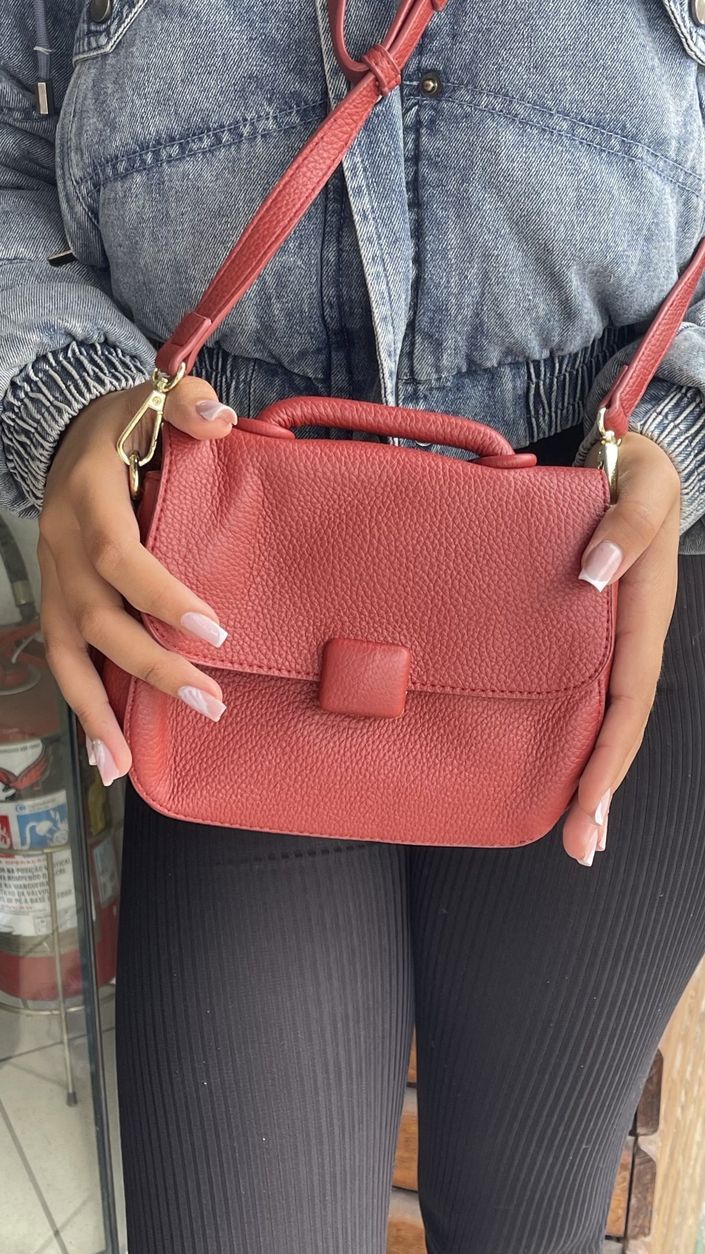 Bolsa couro vinho