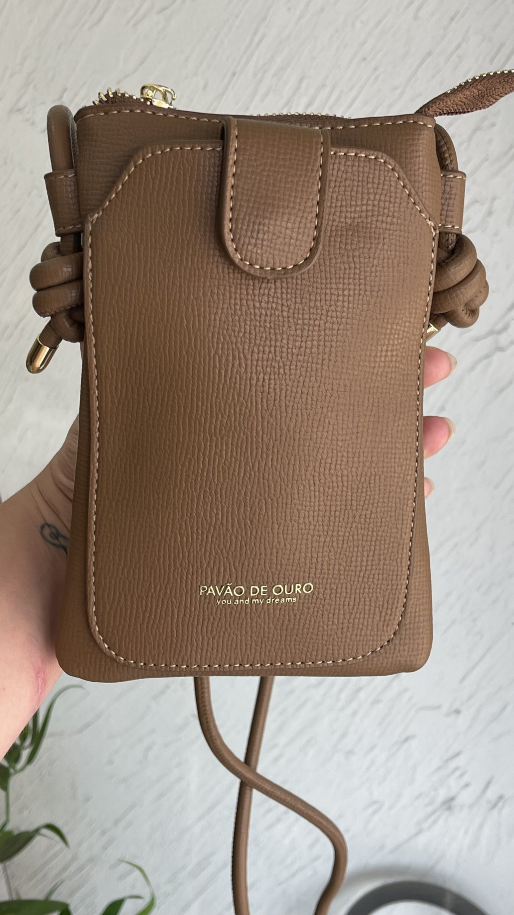 Bolsa couro marrom 