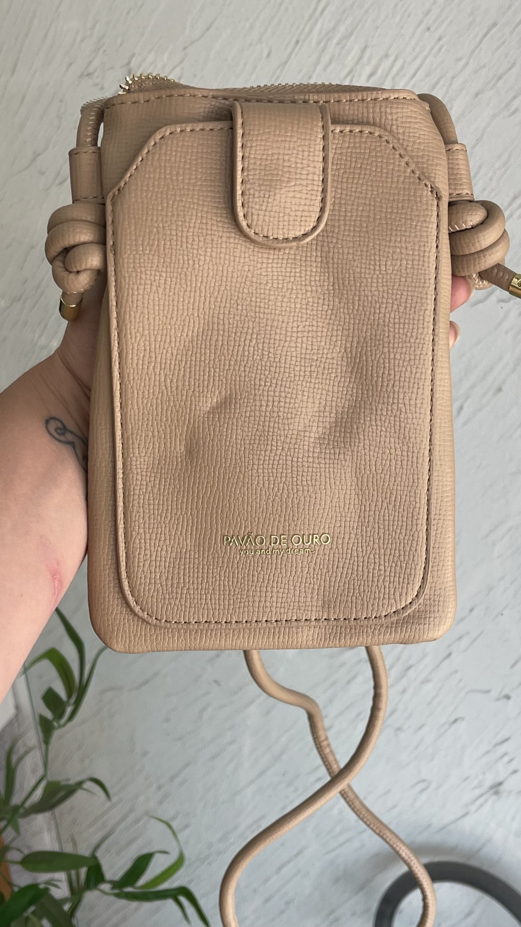 Bolsa couro bege 