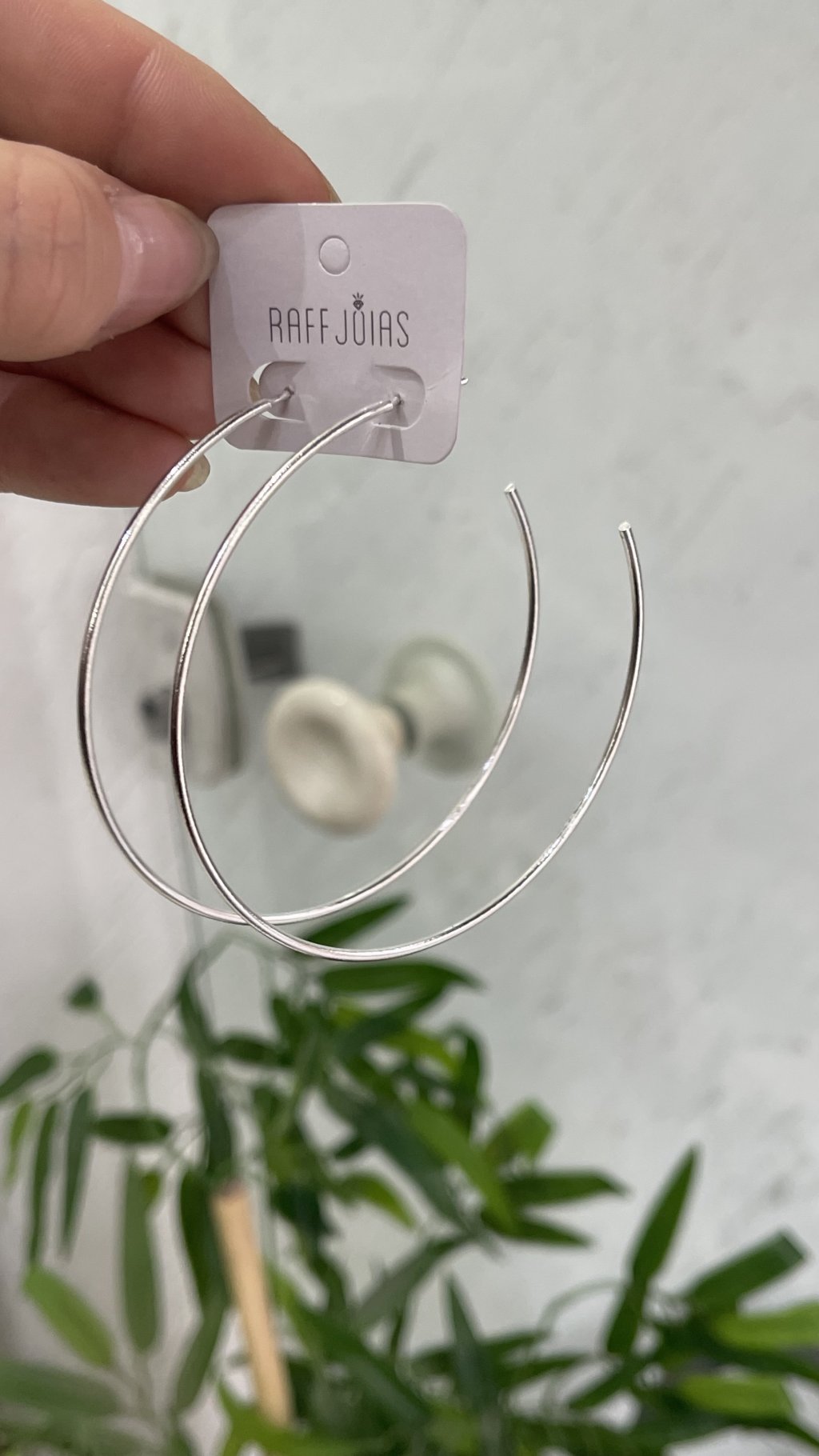 Brinco argola grande prata 