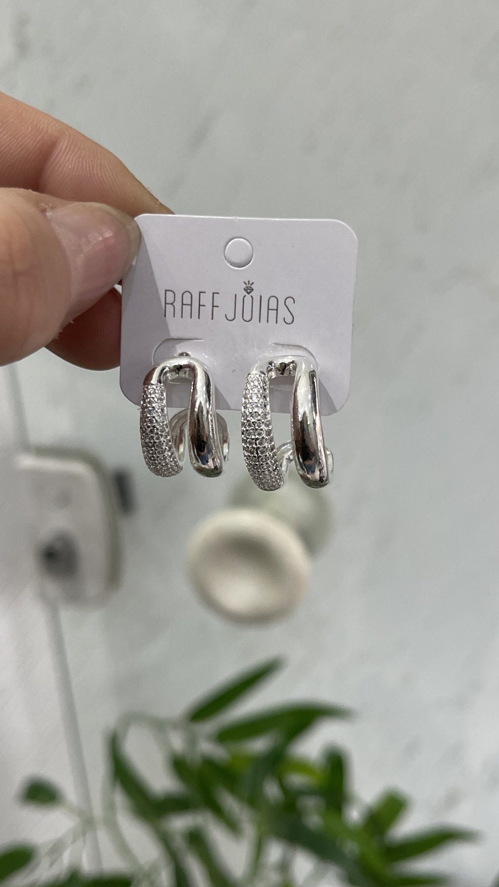 Brinco prata argola dupla 