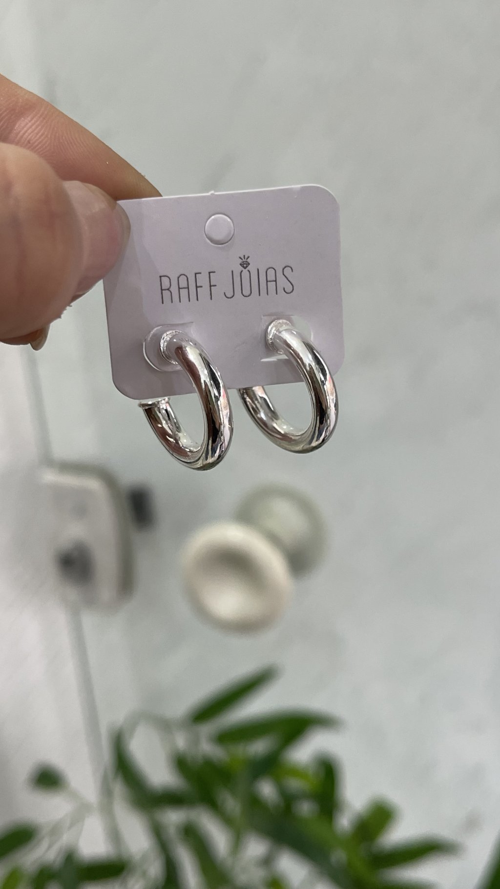 Brinco prata argola média 