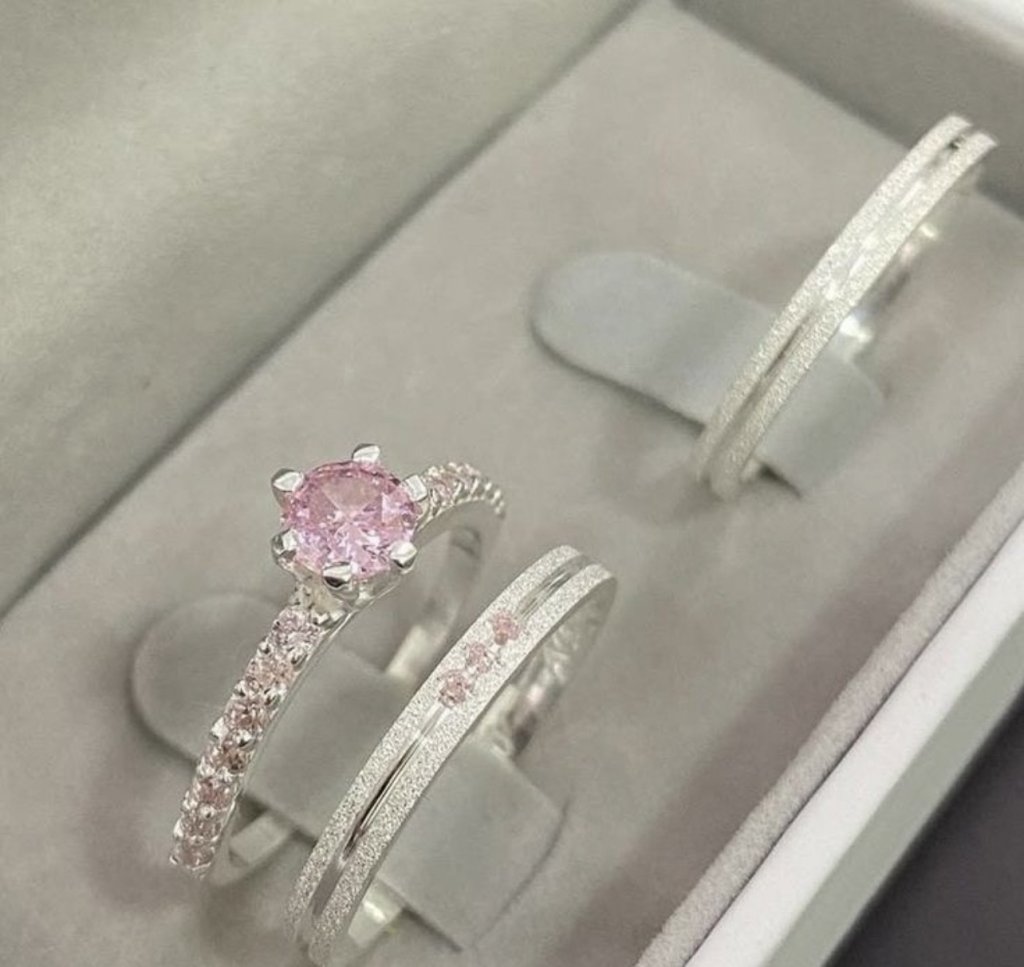 Par de aliança prata + solitário com pedras 