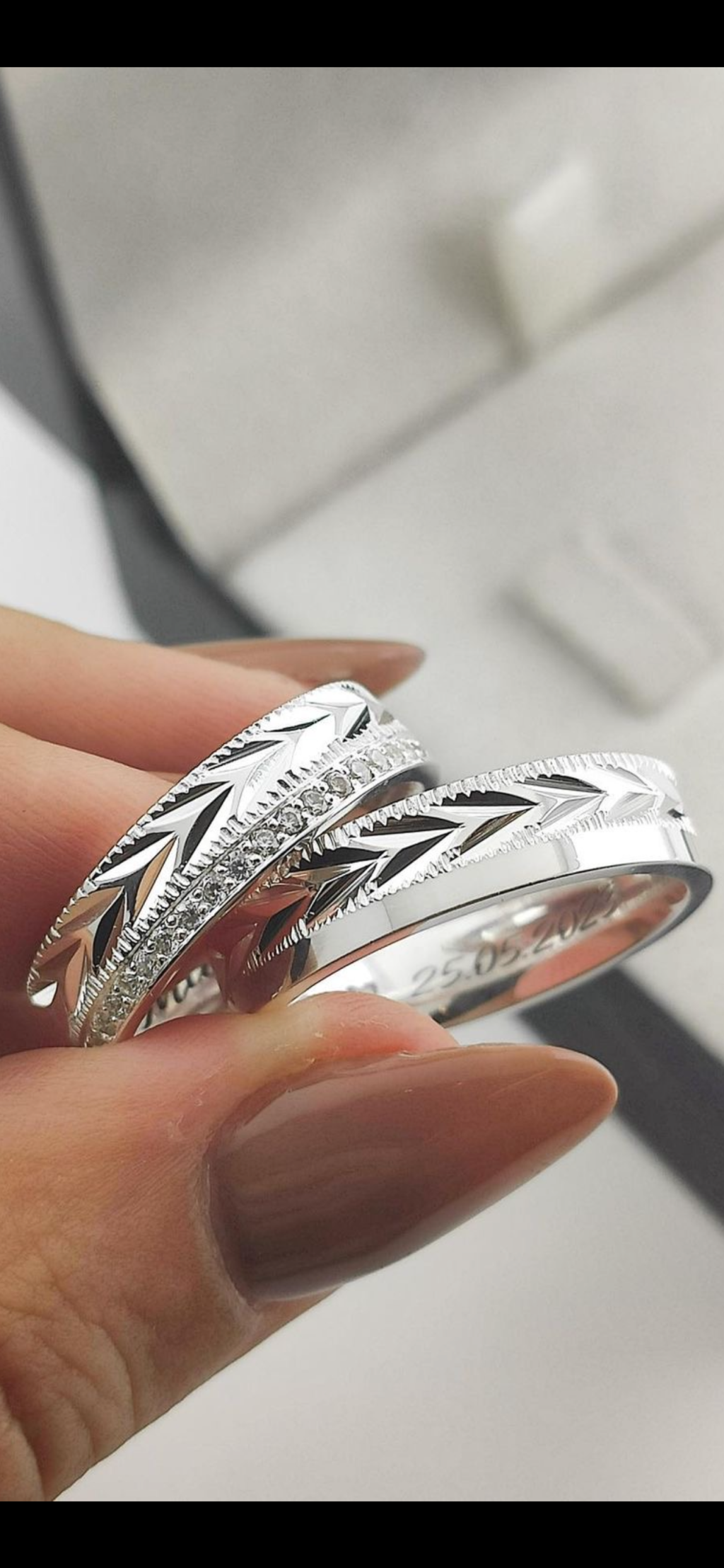 Par de aliança prata 925