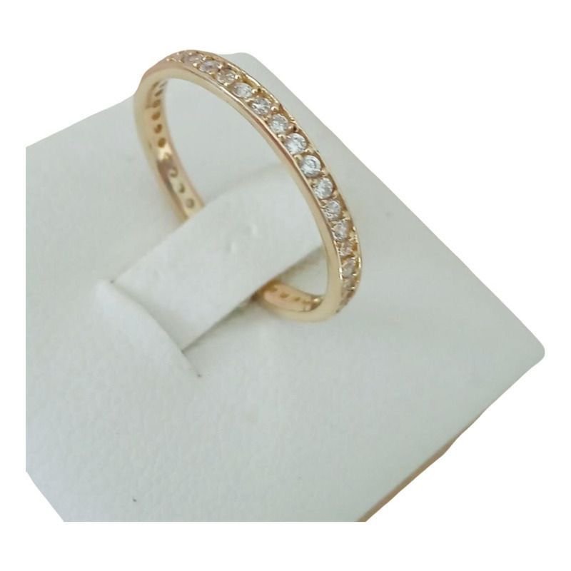 Aparador de aliança na liga de moeda com pedras em zircônia 