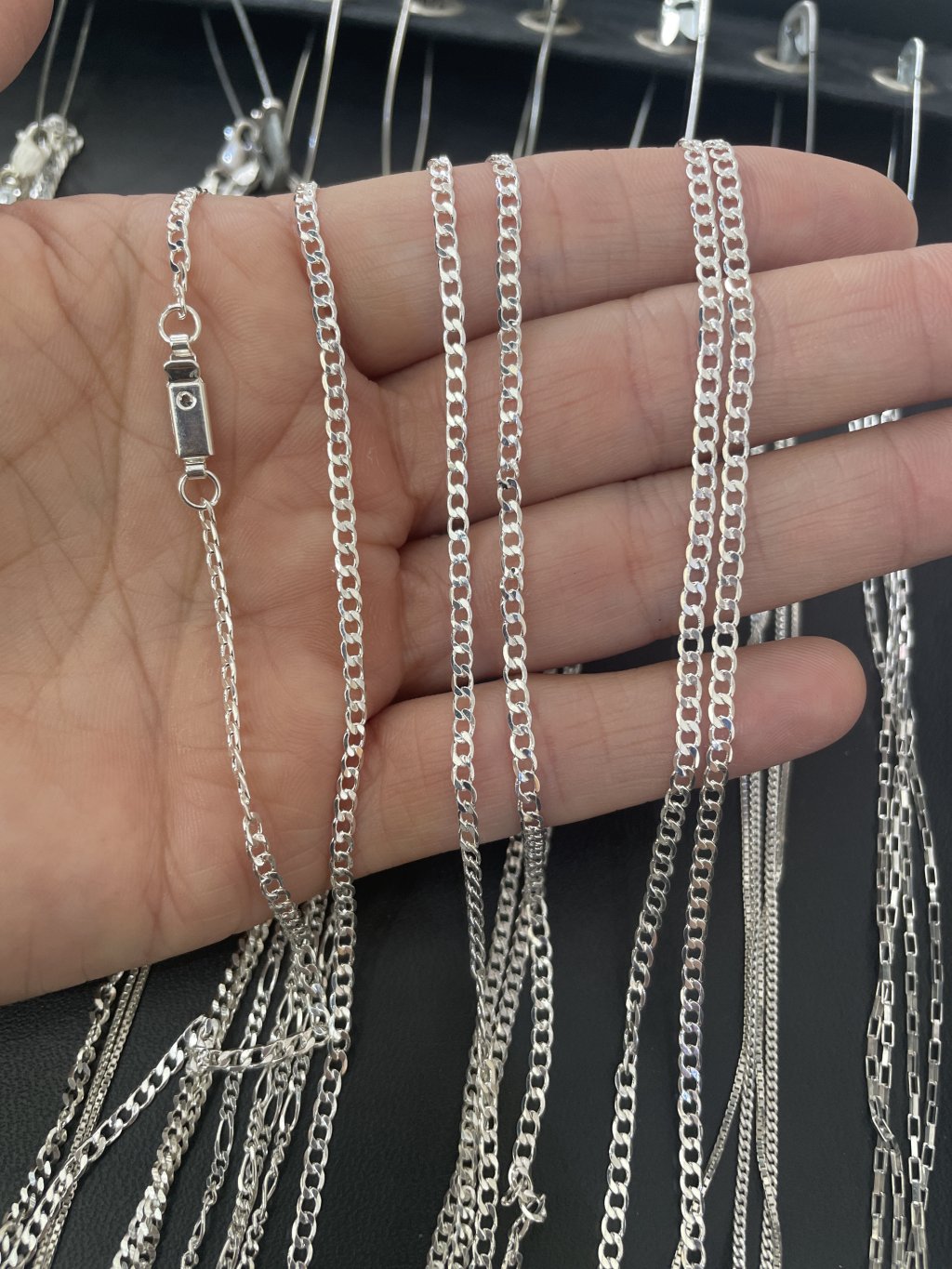 Corrente elo diamantada masculina 60 cm