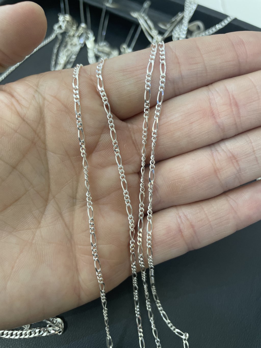 Corrente na prata 925 3x1 fininha 