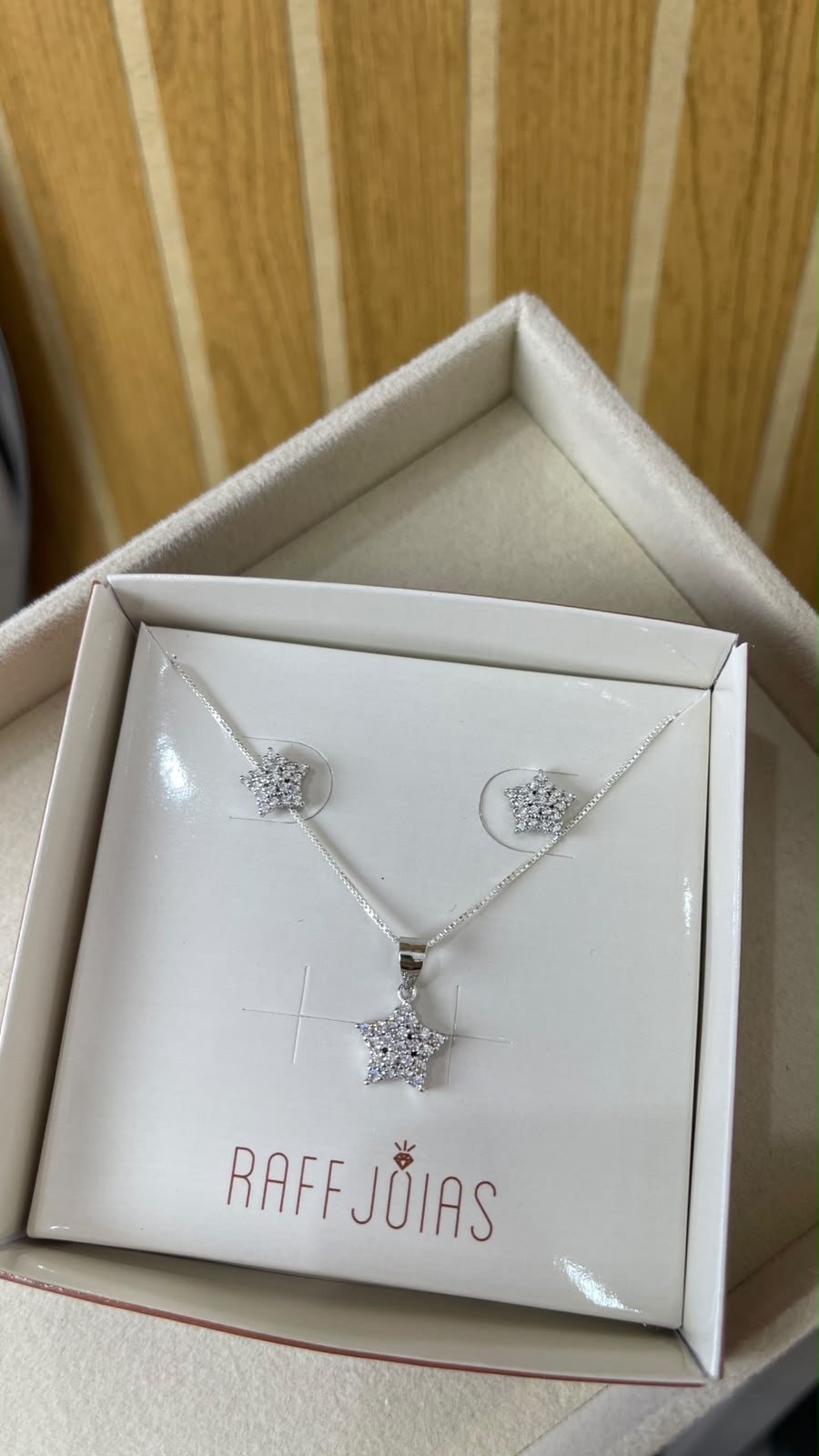 Conjunto prata 925 estrela micro zircônia 