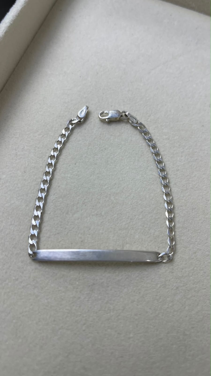 Pulseira placa adulto prata pura 