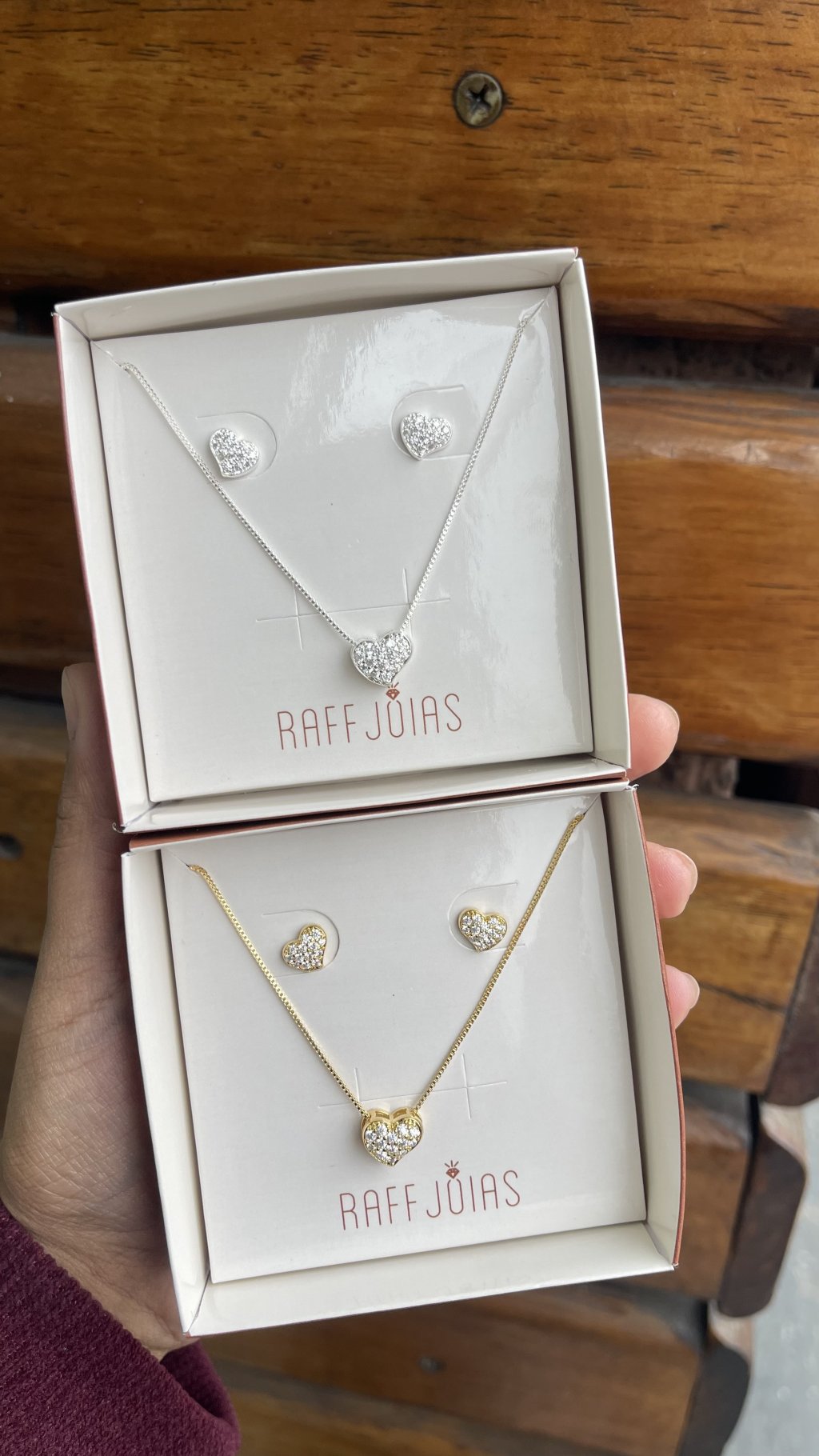 Conjunto Coração Cravejado